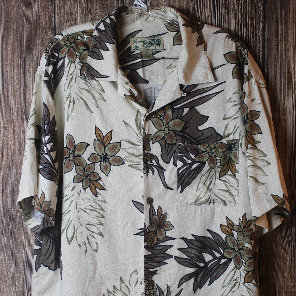 Havana Jack's Cafe Cream Tropical Button Shirt
